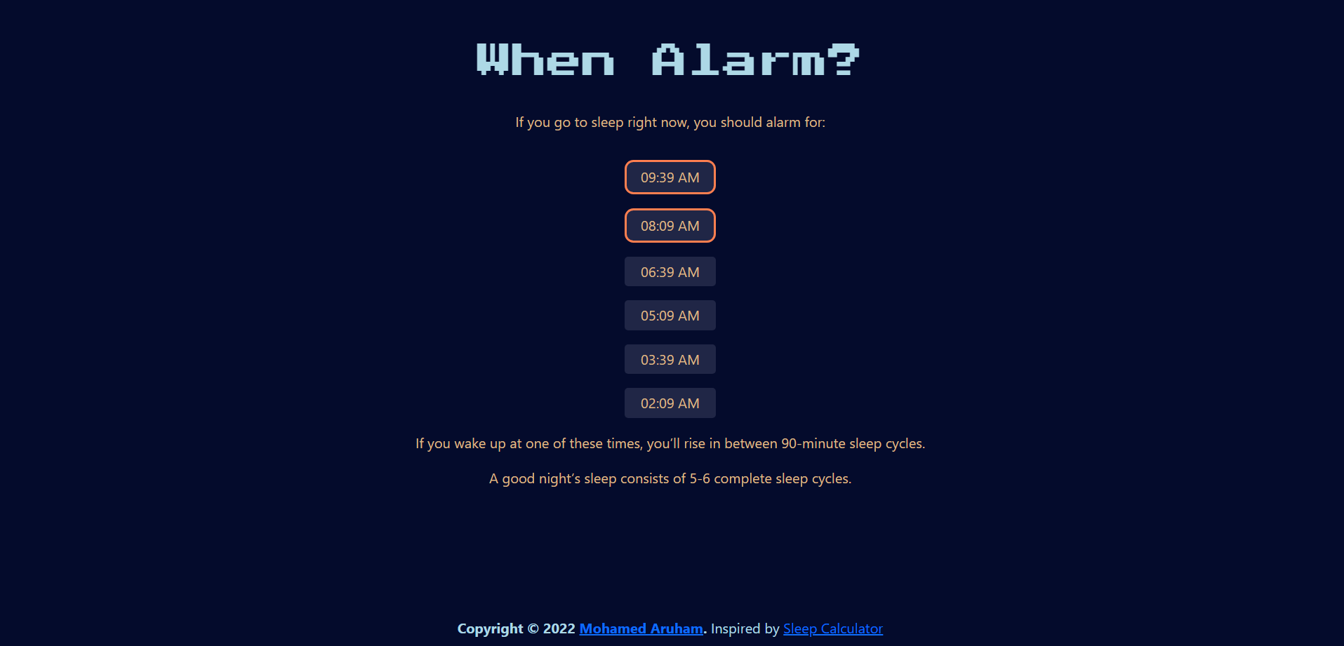 When Alarm?